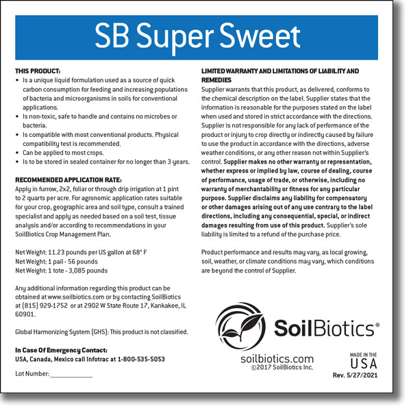 SB Super Sweet Label